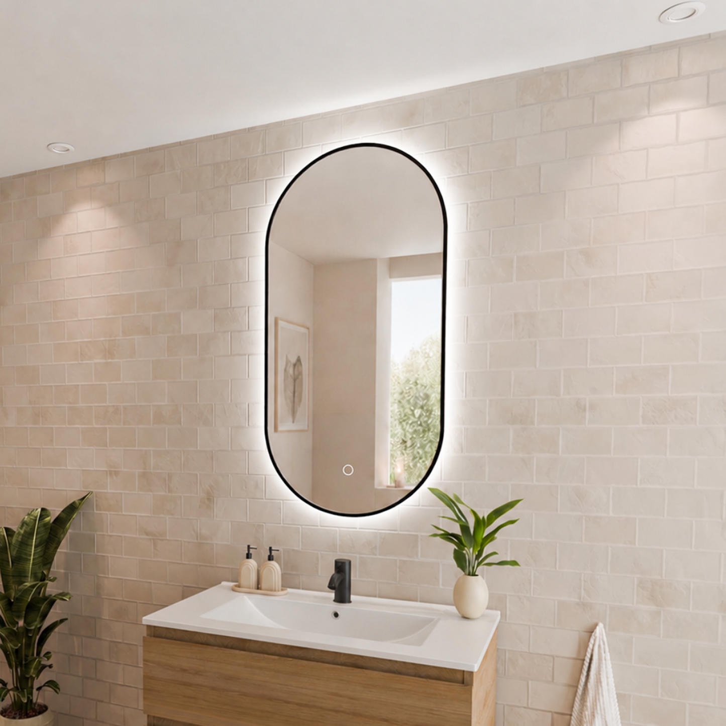 Miroir Ovale LED Tanger - 100 cm