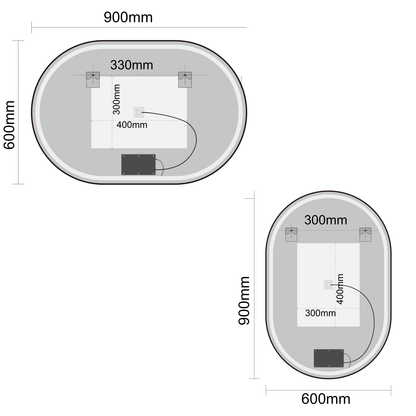 Miroir Ovale LED Tanger - 90 cm