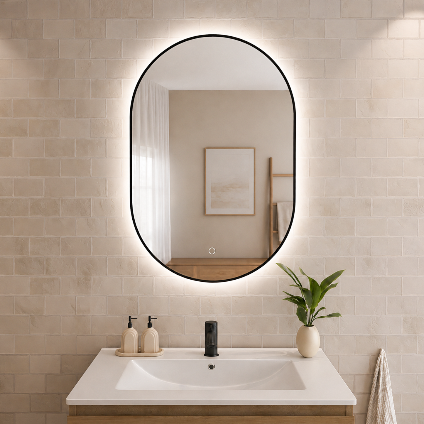 Miroir Ovale LED Tanger - 90 cm