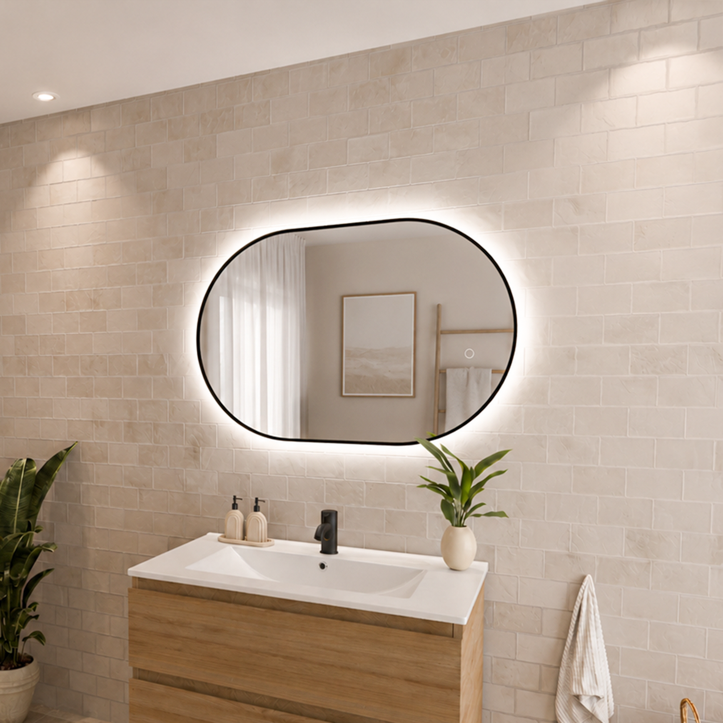 Miroir Ovale LED Tanger - 90 cm