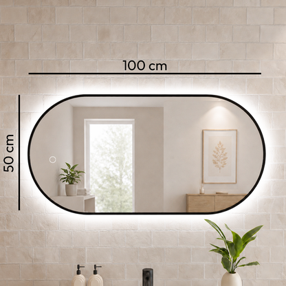 Miroir Ovale LED Tanger - 100 cm
