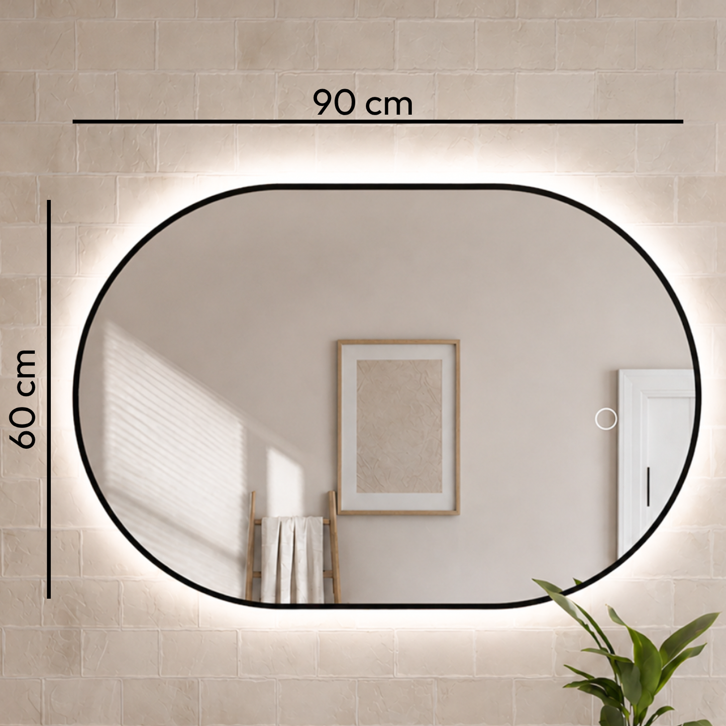 Miroir Ovale LED Tanger - 90 cm