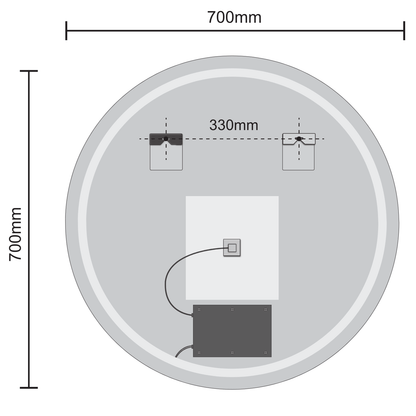 Miroir Rond LED Atlanta - 70 cm