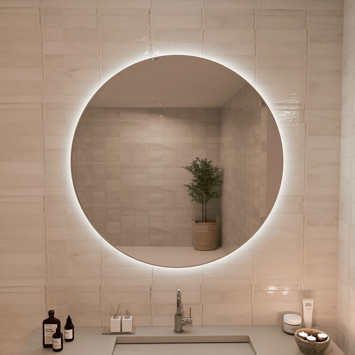 Miroir Rond LED Austin - 100 cm