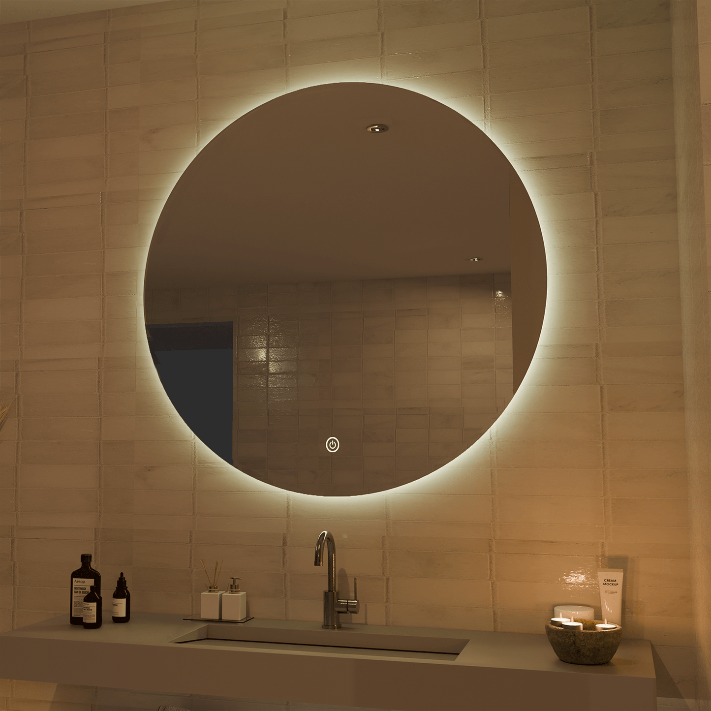 Miroir Rond LED Austin - 100 cm