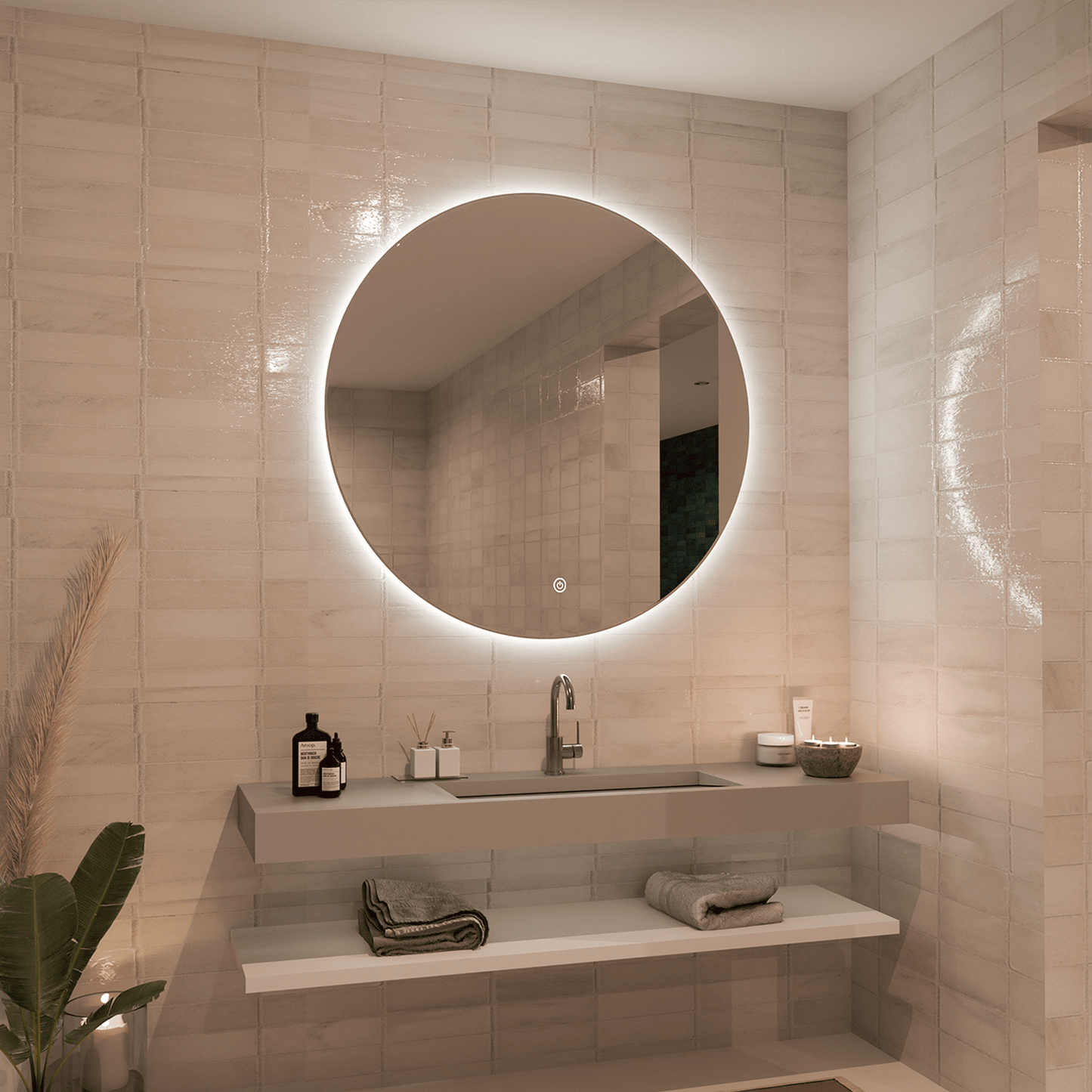 Miroir Rond LED Austin - 100 cm