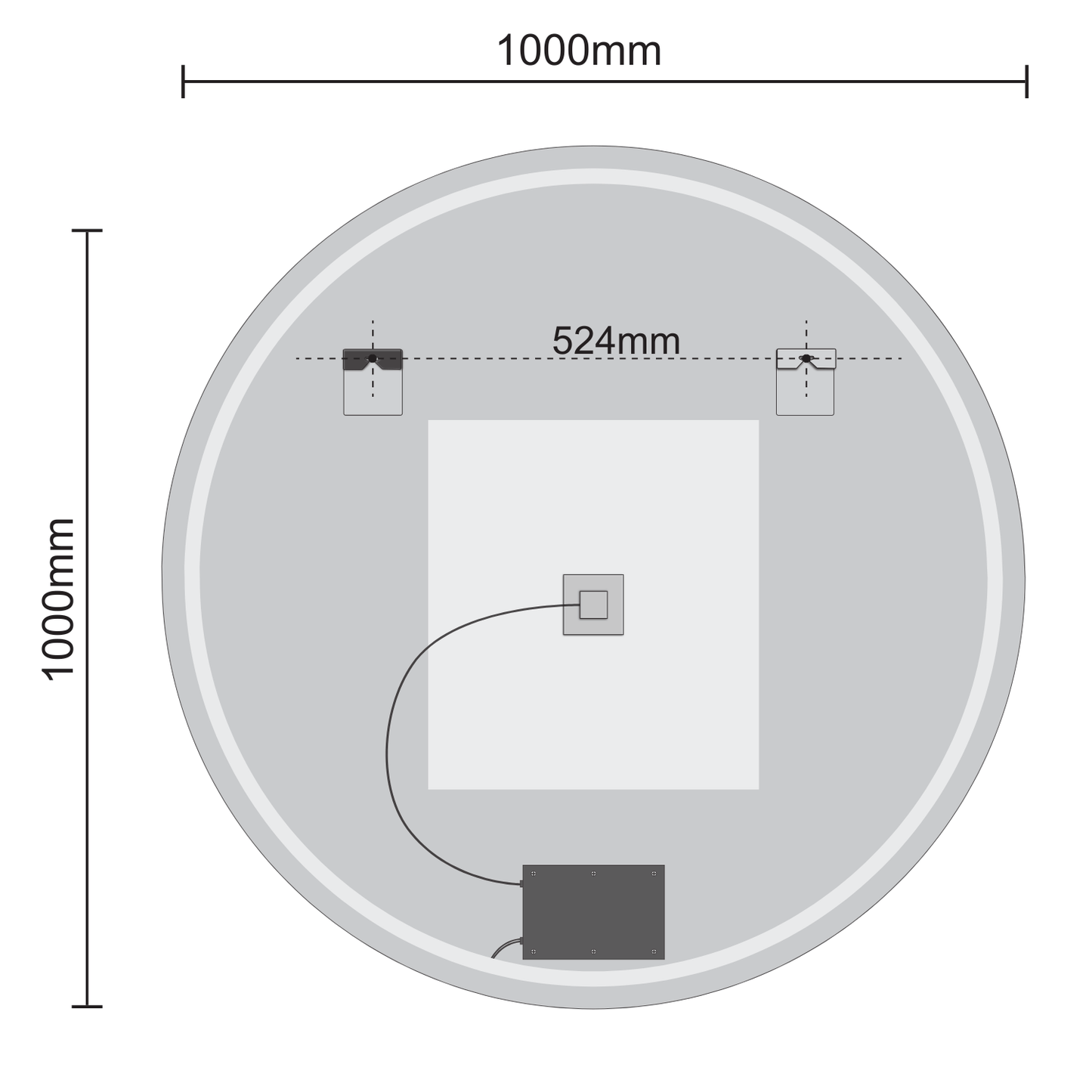 Miroir Rond LED Austin - 100 cm