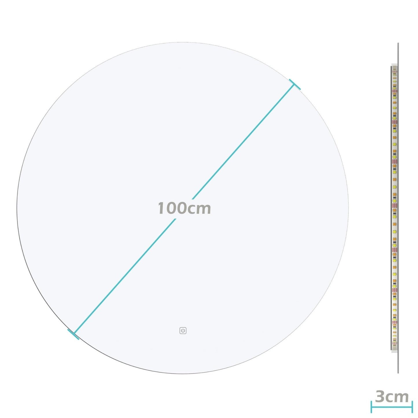 Miroir Rond LED Austin - 100 cm
