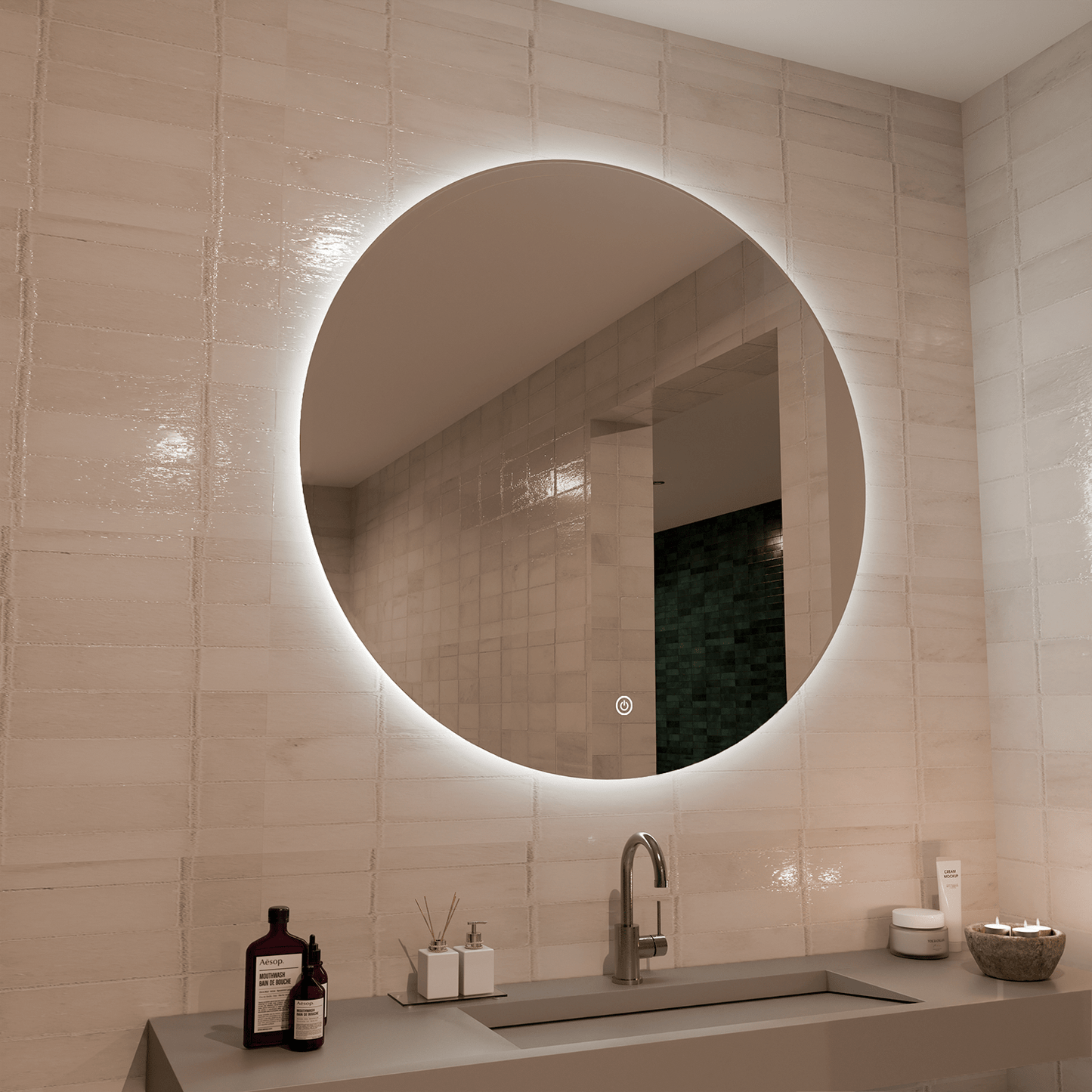 Miroir Rond LED Austin - 100 cm