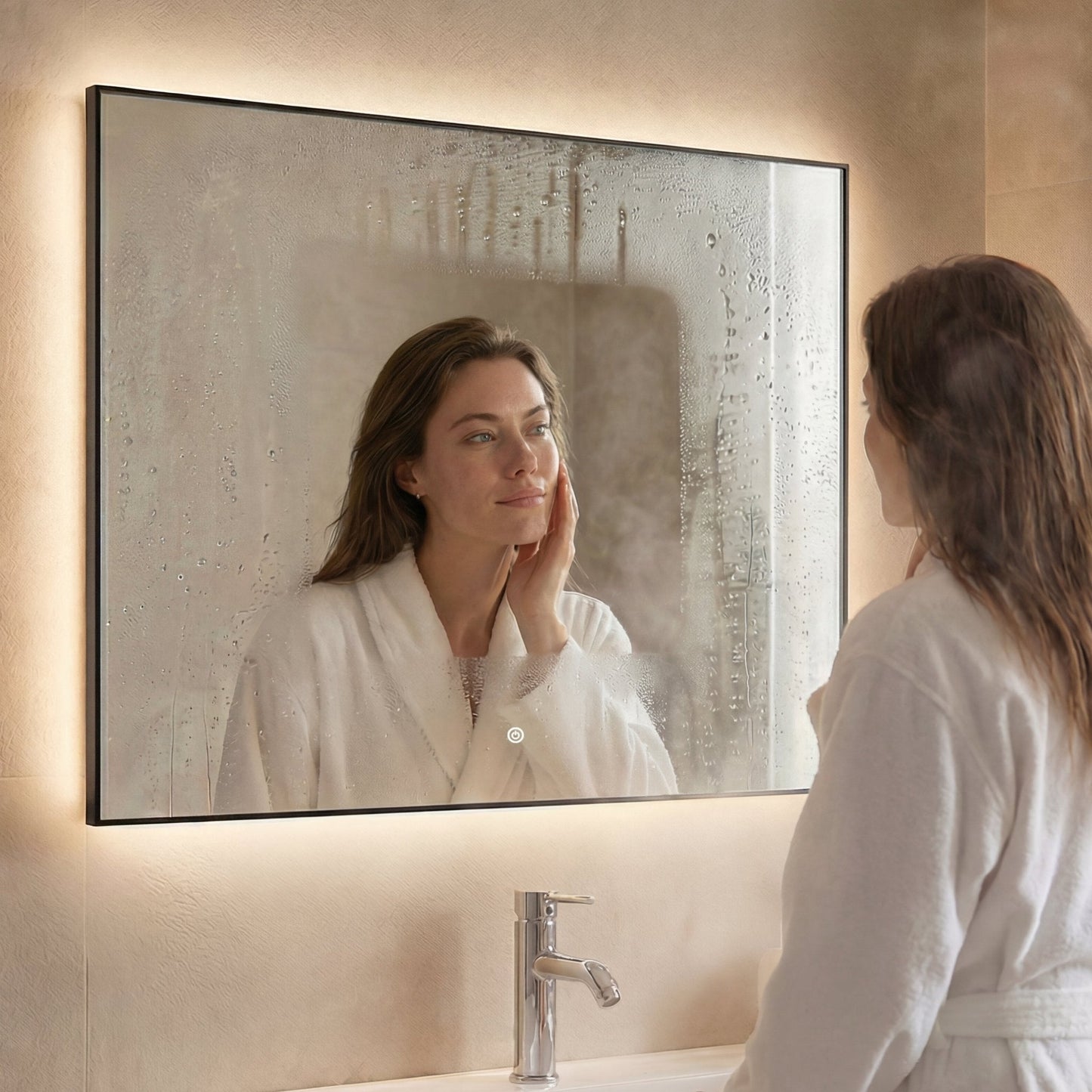 Miroir Rectangulaire LED Bordeaux - 80 cm