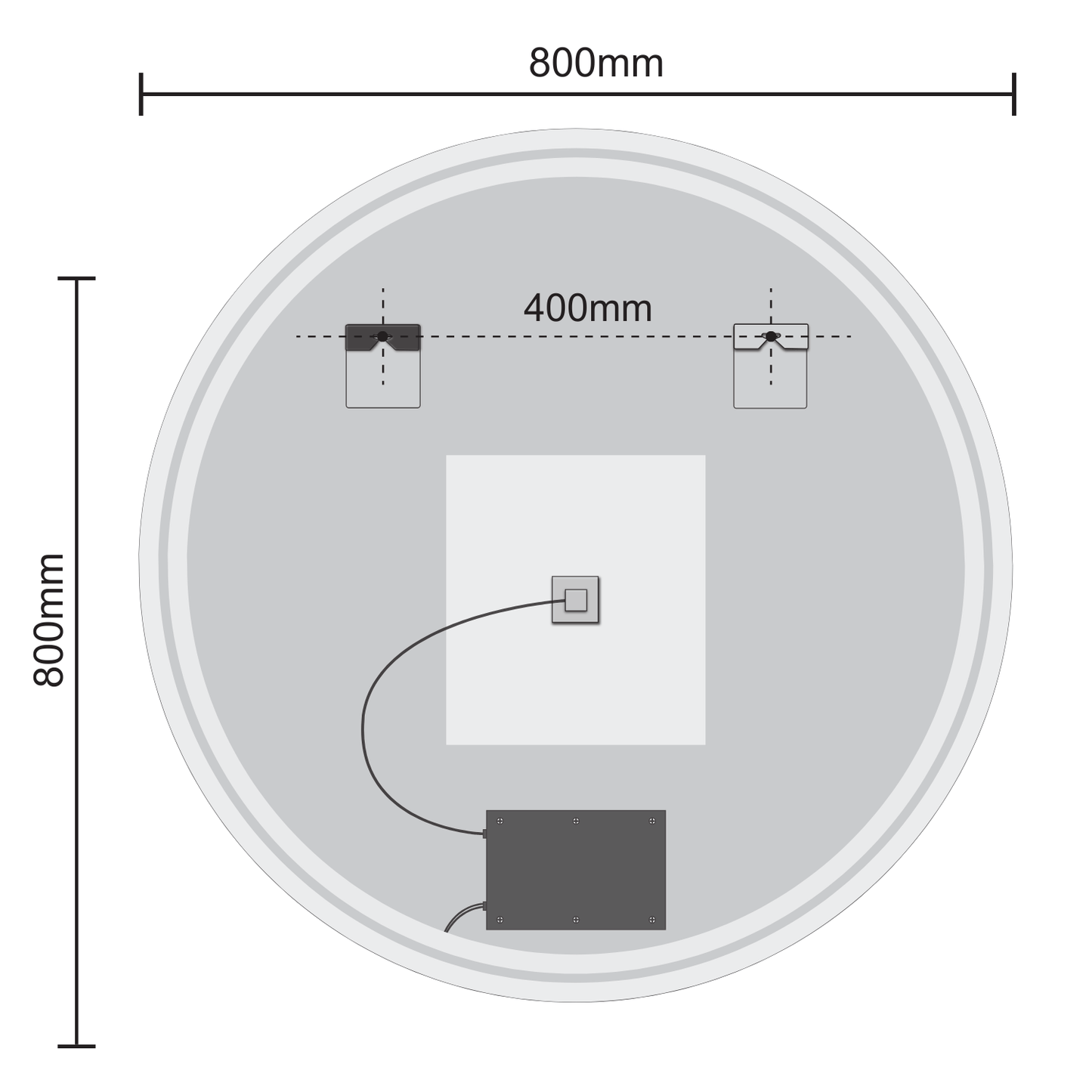 Miroir Rond LED Boston - 80 cm