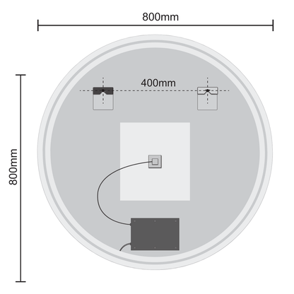 Miroir Rond LED Boston - 80 cm
