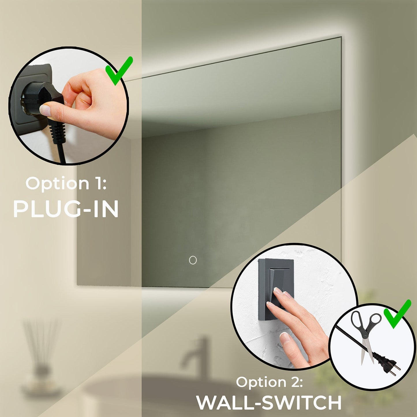 Miroir Rectangulaire LED Bryce - 80 cm