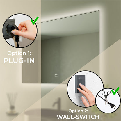 Miroir Rectangulaire LED Bryce - 80 cm