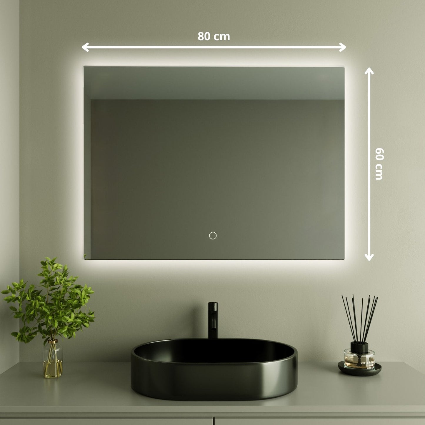 Miroir Rectangulaire LED Bryce - 80 cm