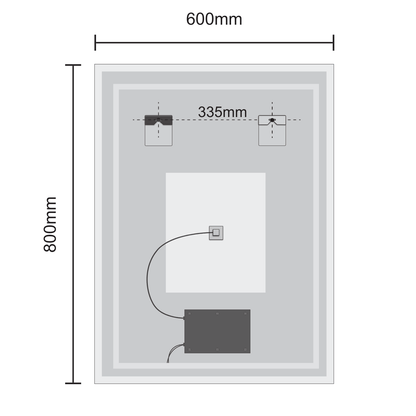 Miroir Rectangulaire LED Cannes - 80 cm
