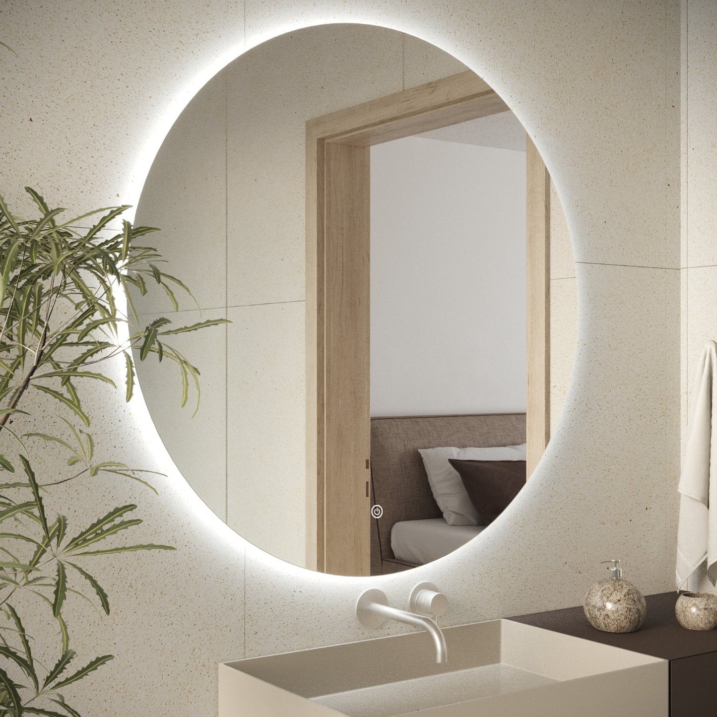Miroir Rond LED Dallas - 80 cm