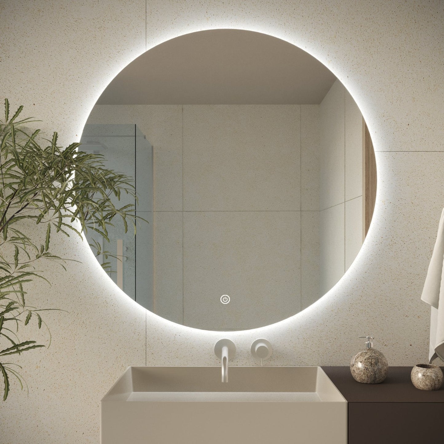 Miroir Rond LED Dallas - 80 cm