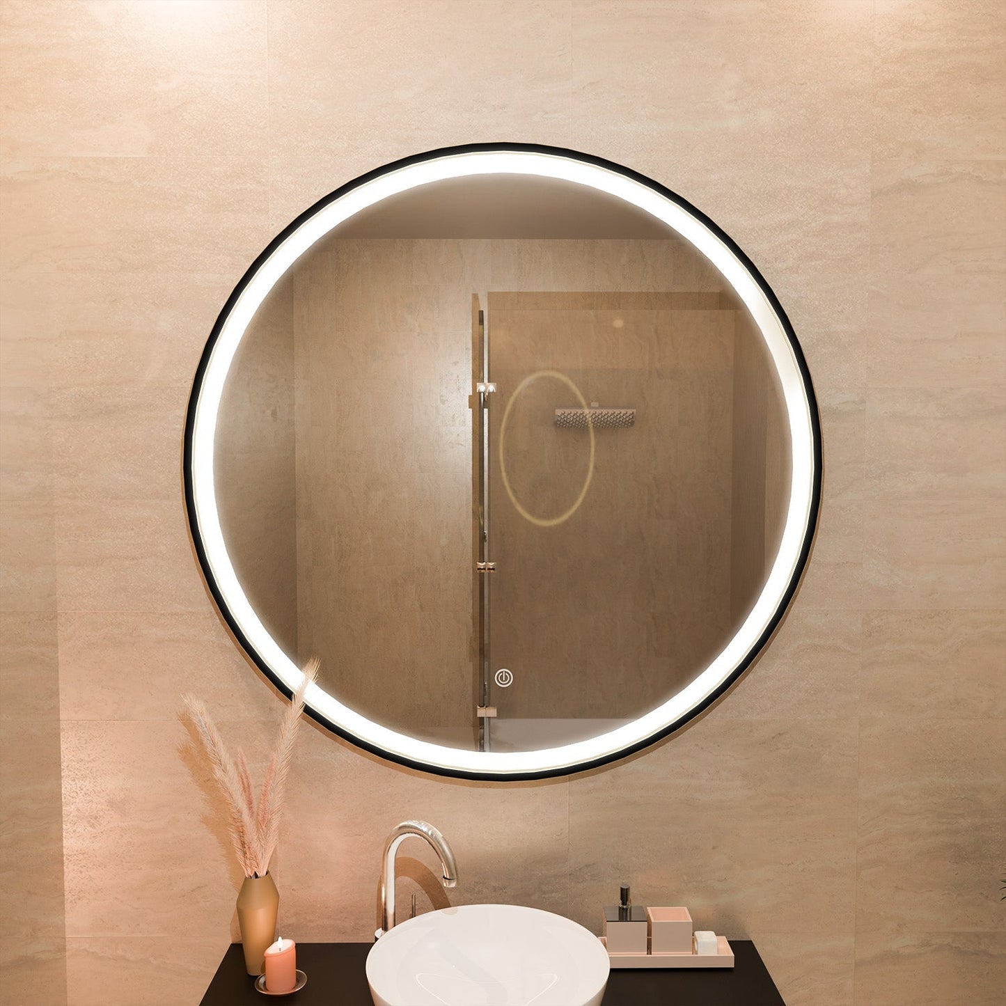 Miroir Rond LED Detroit - 100 cm