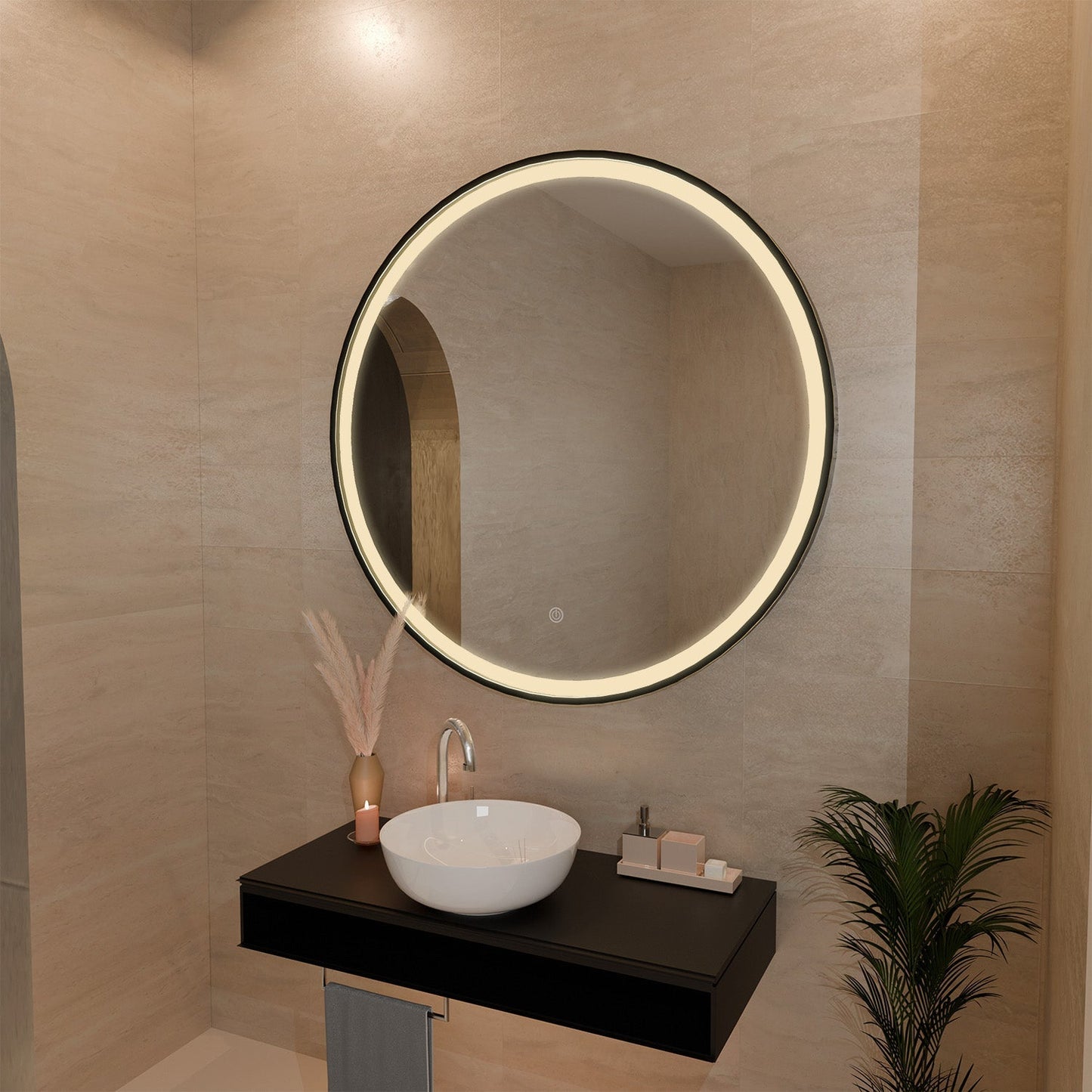 Miroir Rond LED Detroit - 100 cm
