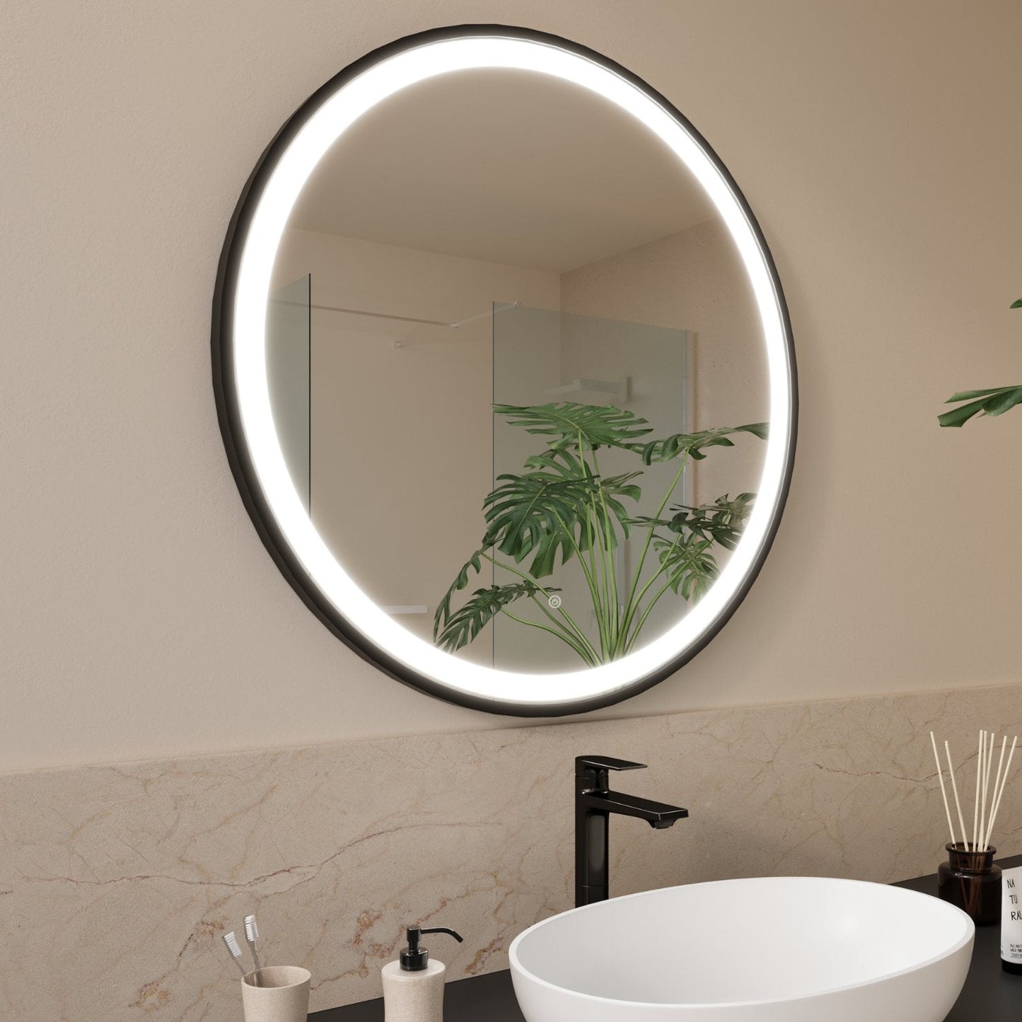 Miroir Rond LED Florence - 80 cm