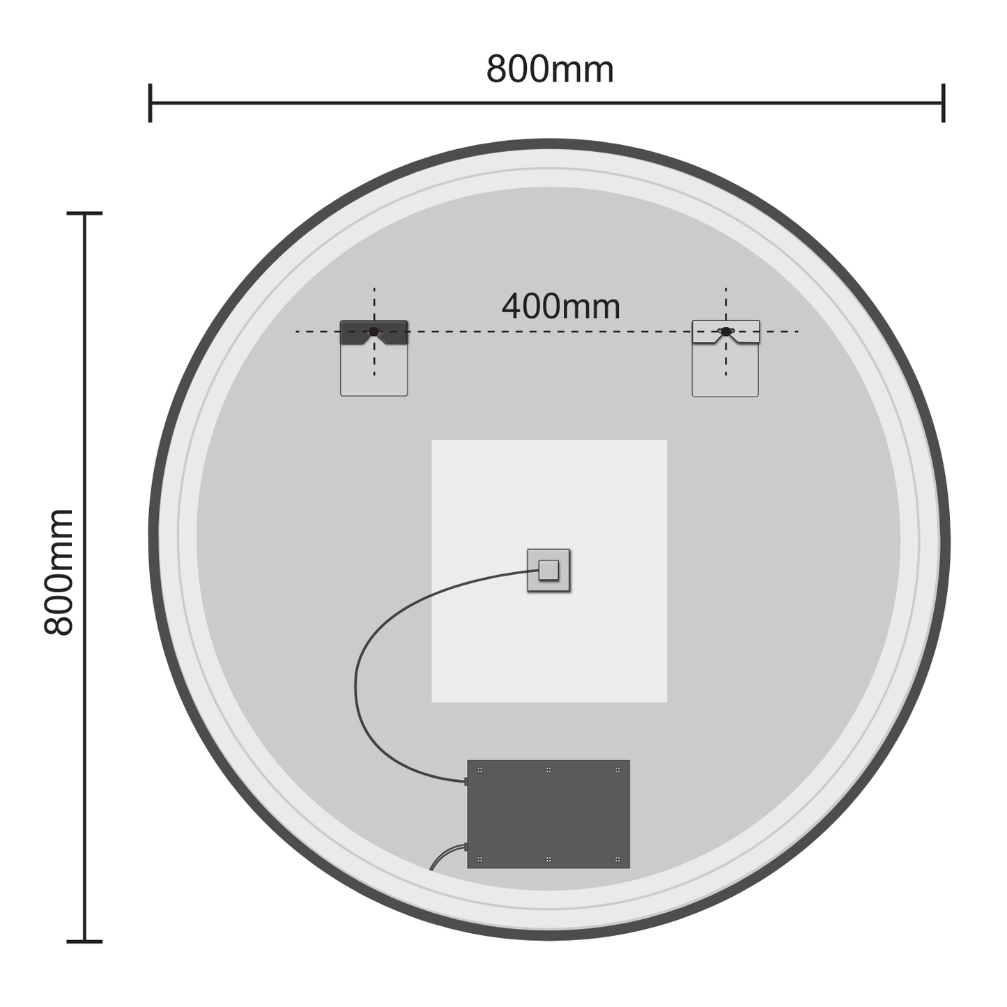 Miroir Rond LED Florence - 80 cm