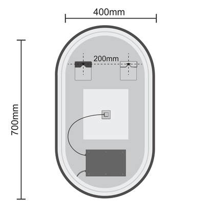 Miroir Ovale LED Frankfurt - 70 cm
