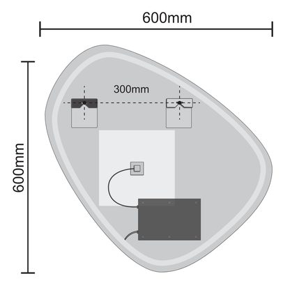 Miroir Asymétrique LED Geneva - 60 cm