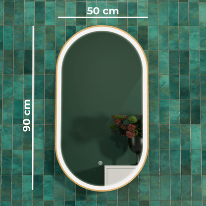 Miroir Ovale LED Hamburg - 90 cm
