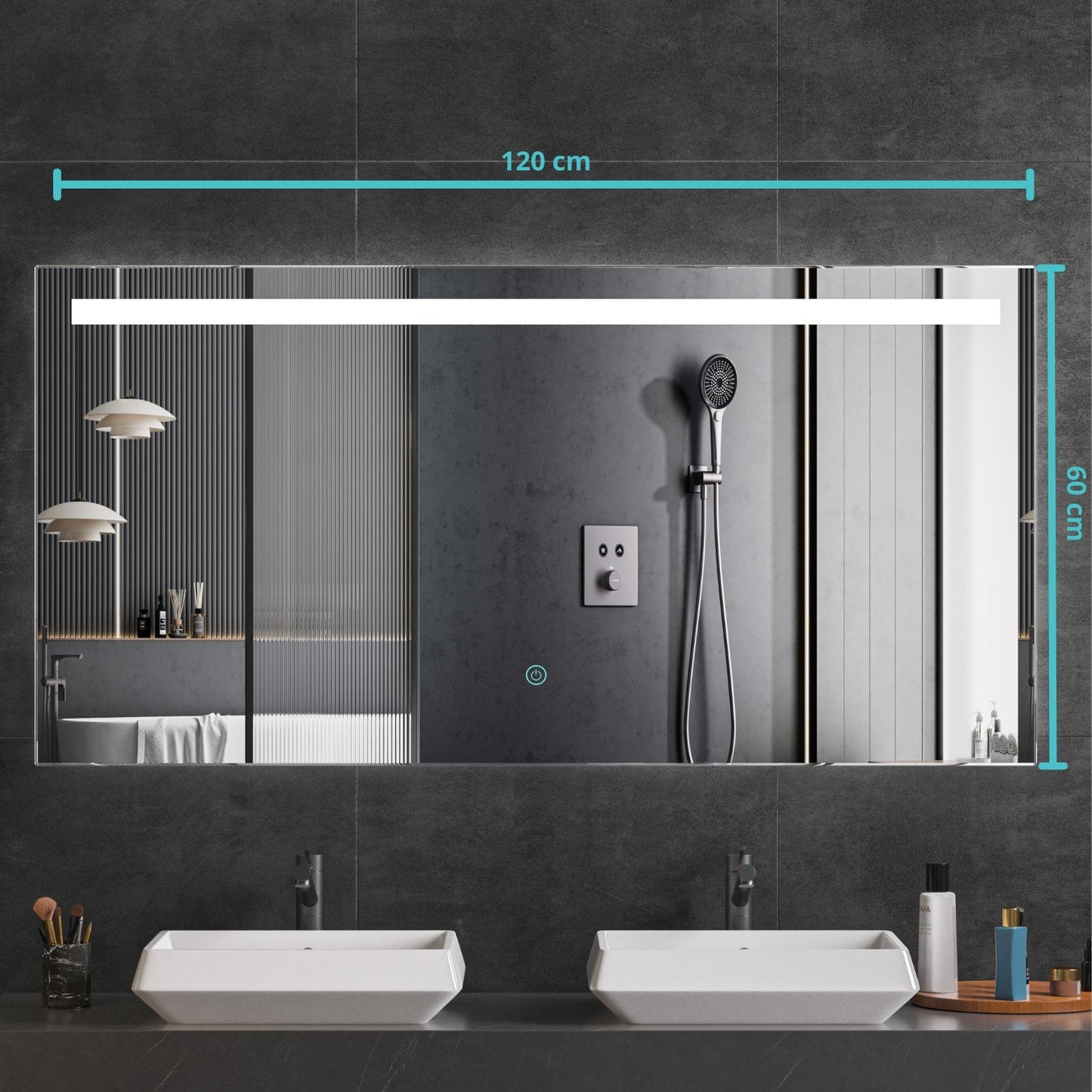 Miroir Rectangulaire LED Houston - 120 cm