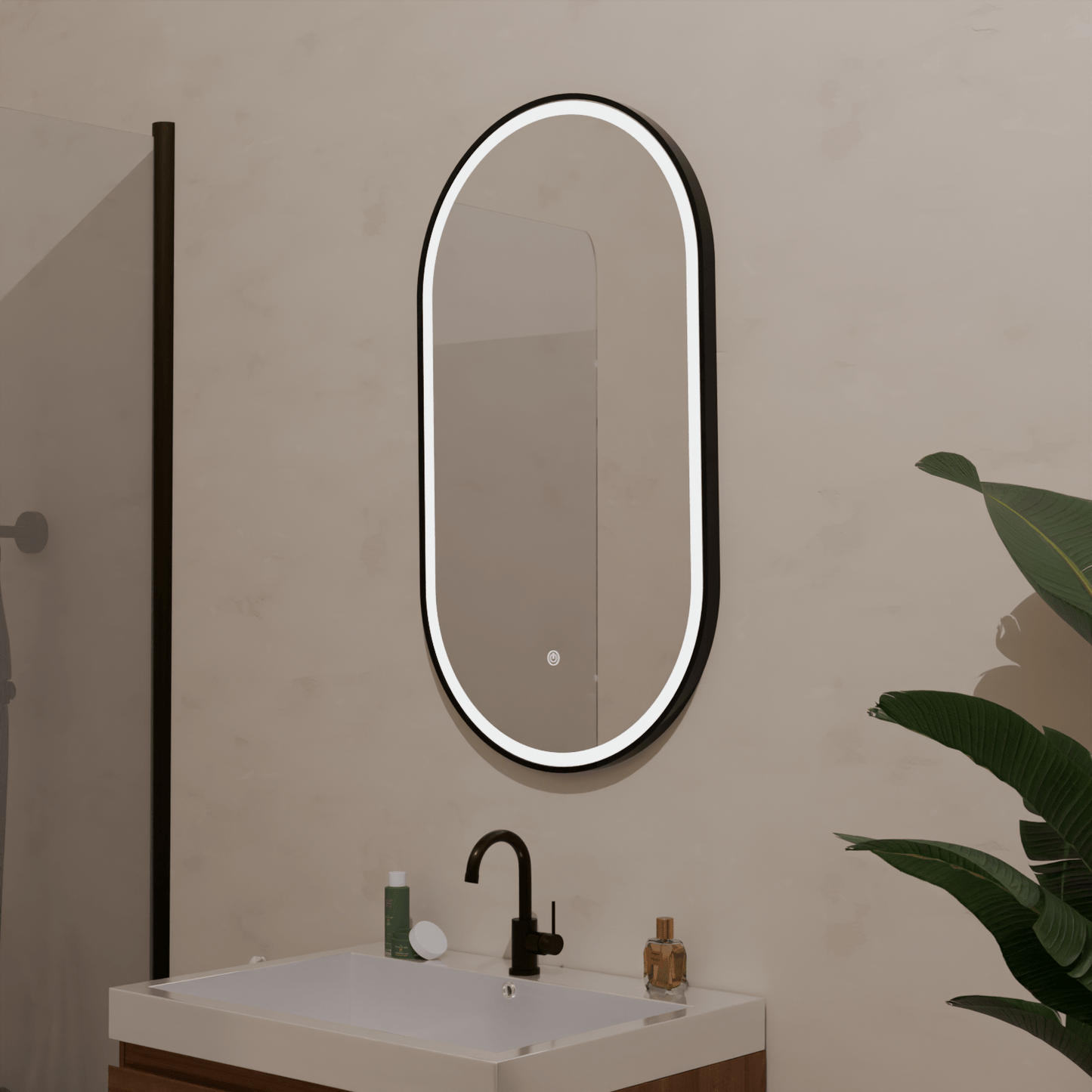 Miroir Ovale LED Leipzig - 90 cm
