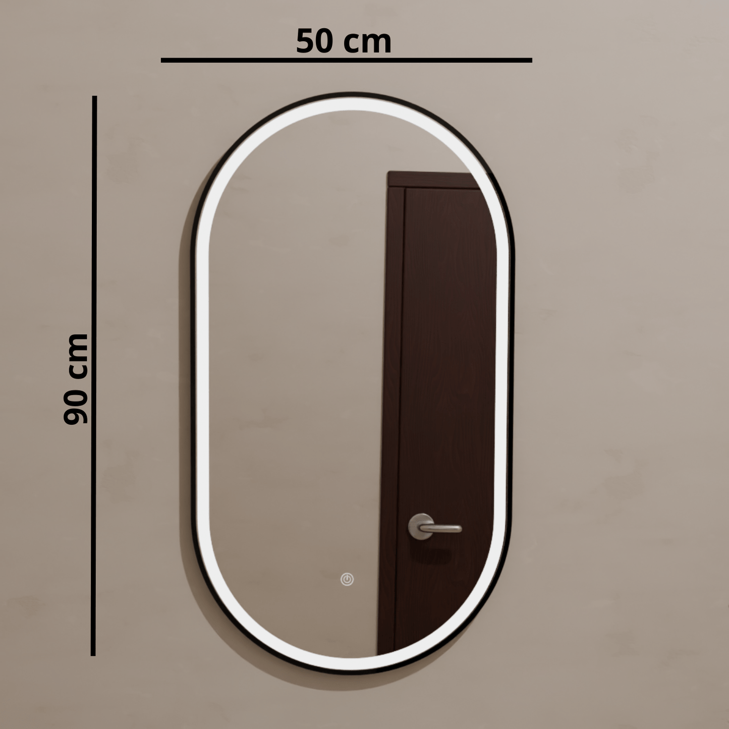 Miroir Ovale LED Leipzig - 90 cm