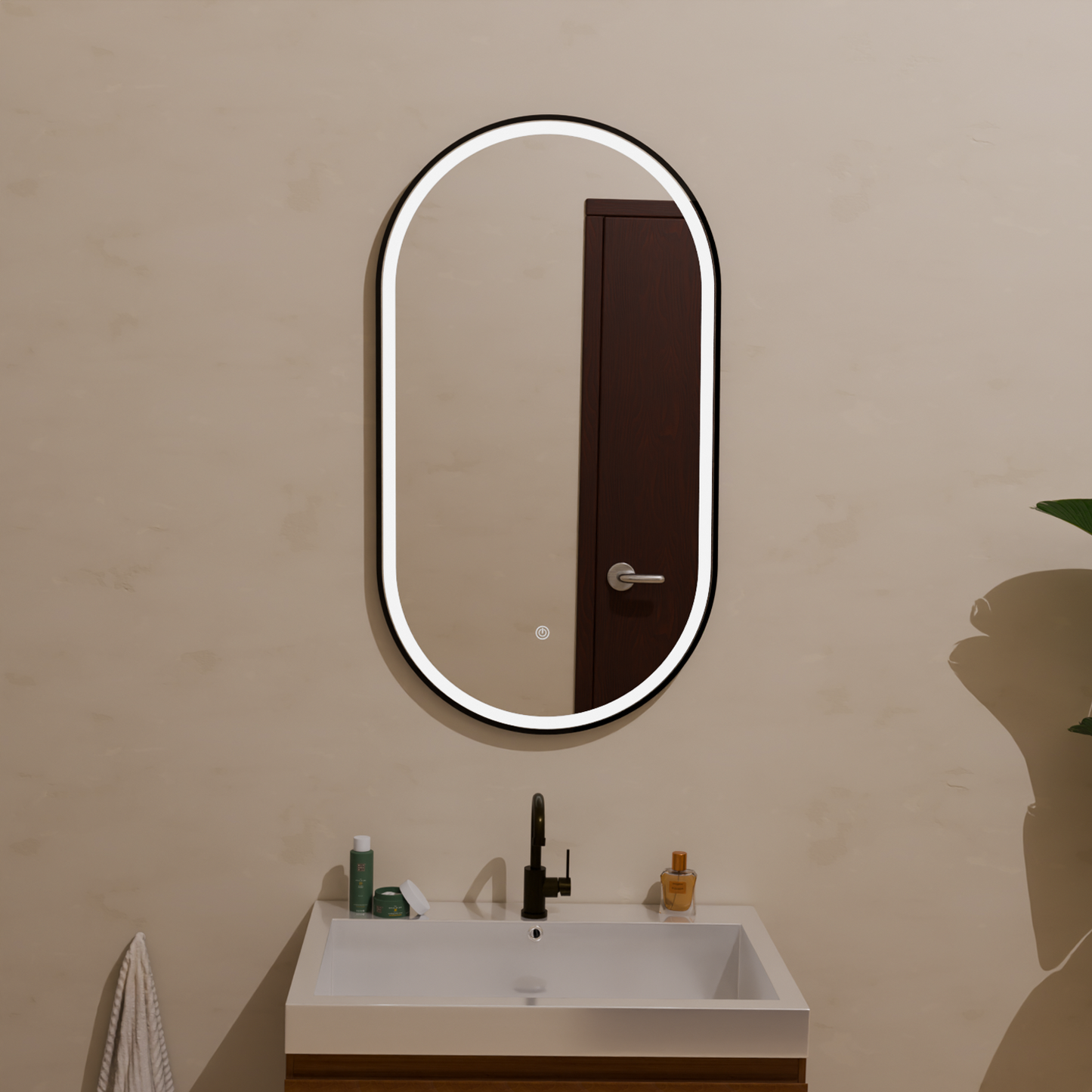 Miroir Ovale LED Leipzig - 90 cm
