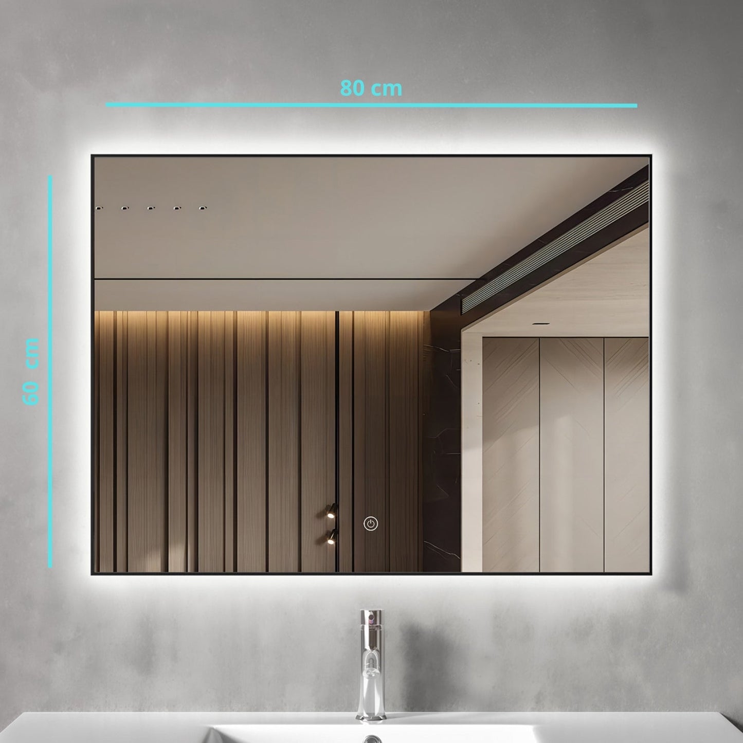 Miroir Rectangulaire LED Lyon - 80 cm