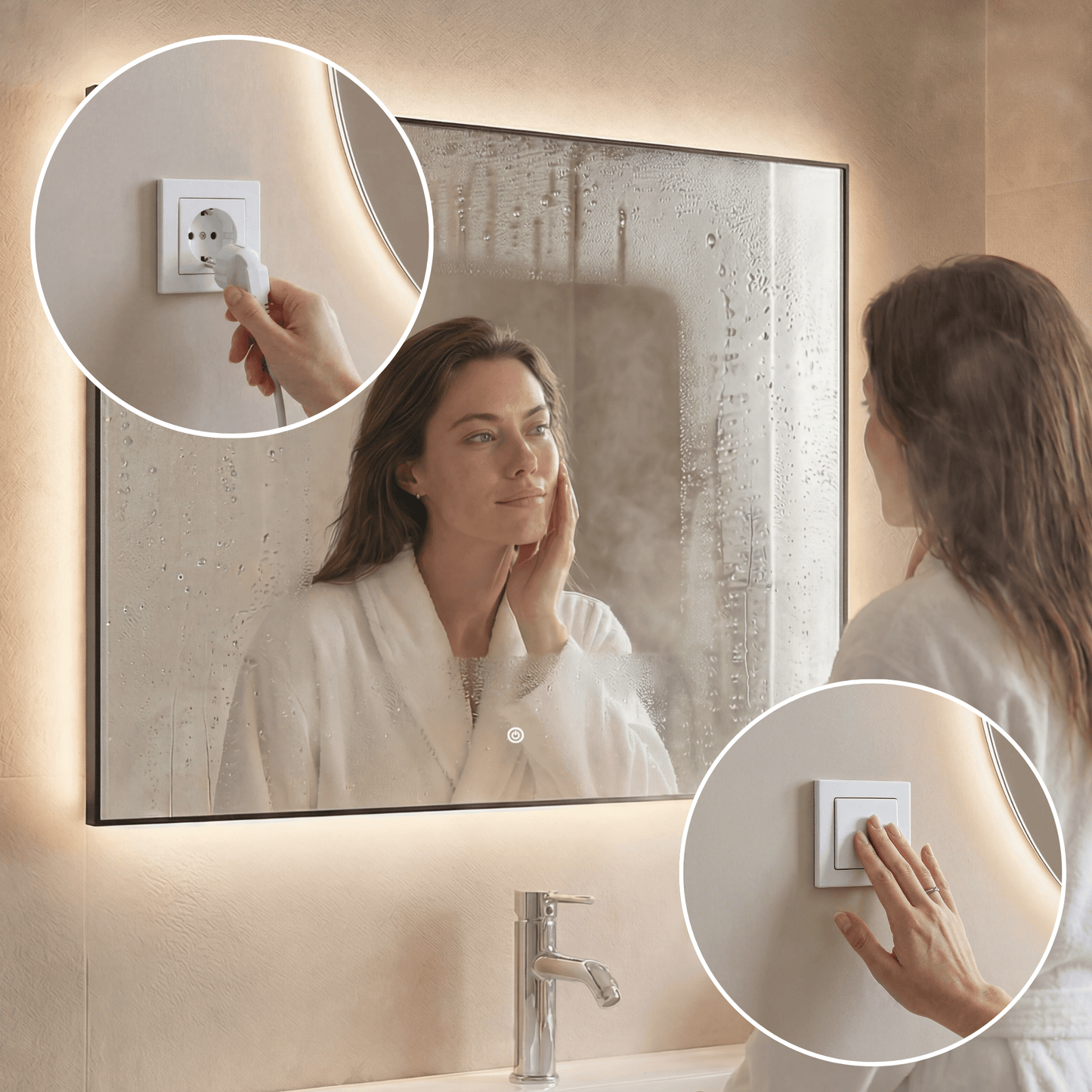 Miroir Rectangulaire LED Lyon - 80 cm