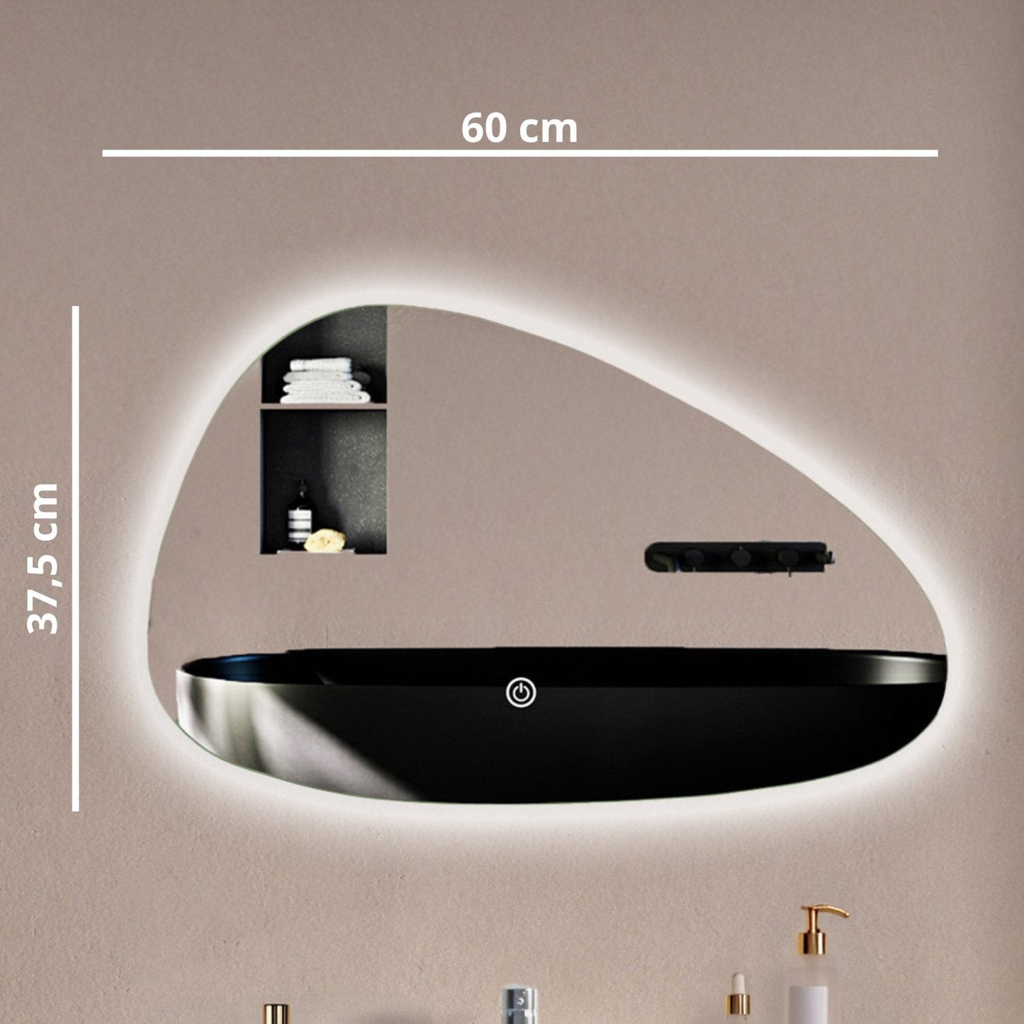 Miroir Asymétrique LED Malaga - 60 cm