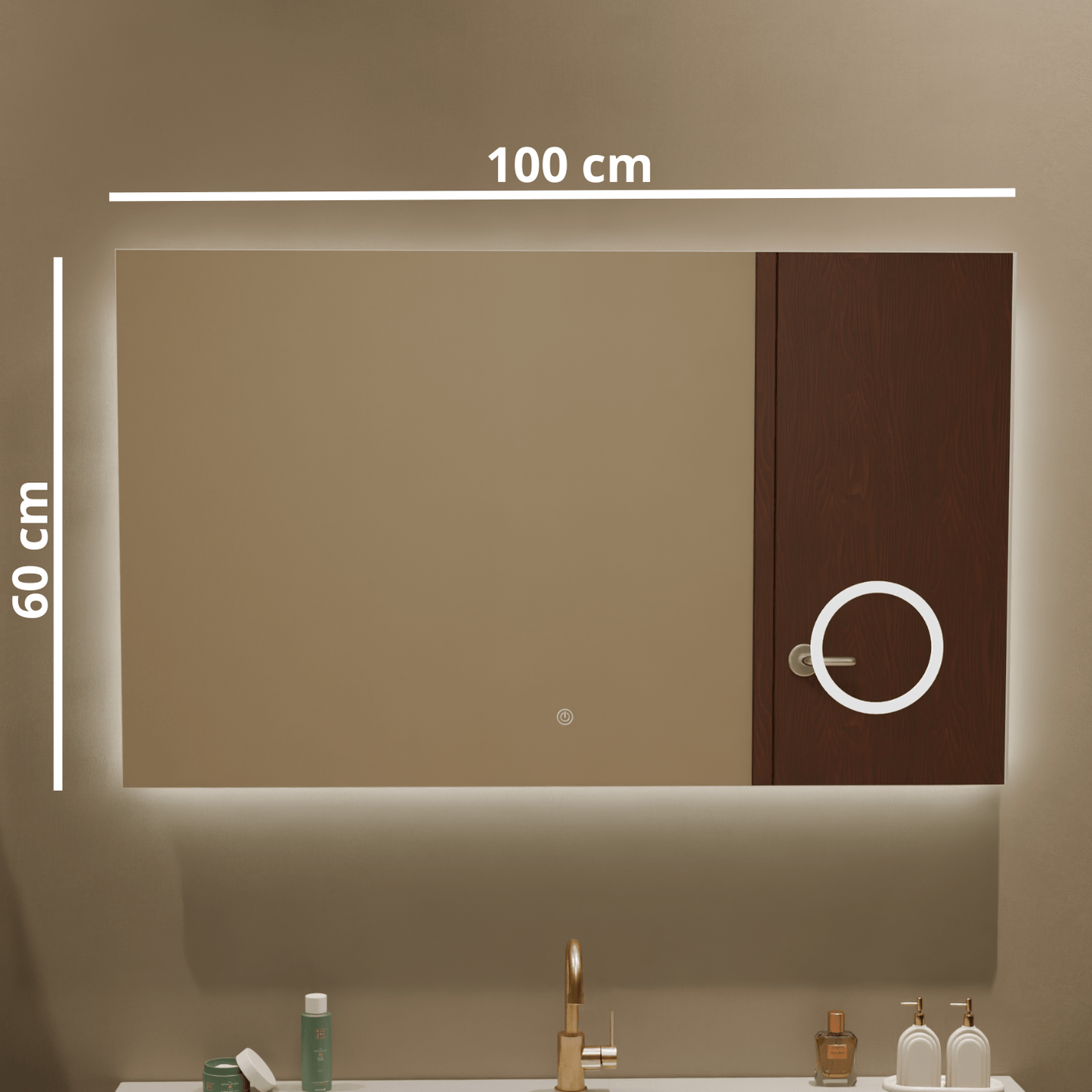 Miroir Rectangulaire LED Marseille - 100 cm