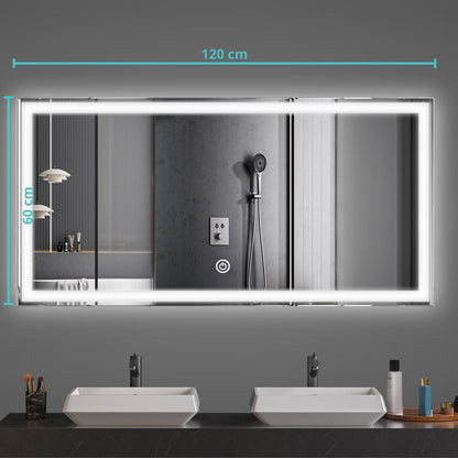 Miroir Rectangulaire LED Memphis - 120 cm