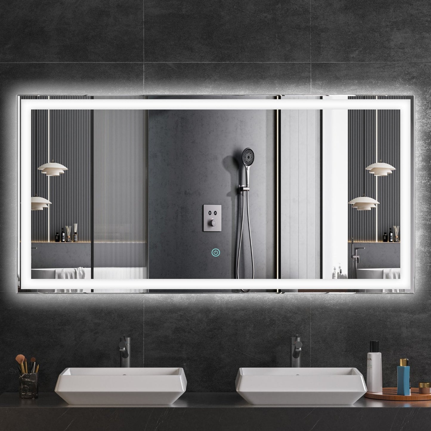 Miroir Rectangulaire LED Memphis - 120 cm