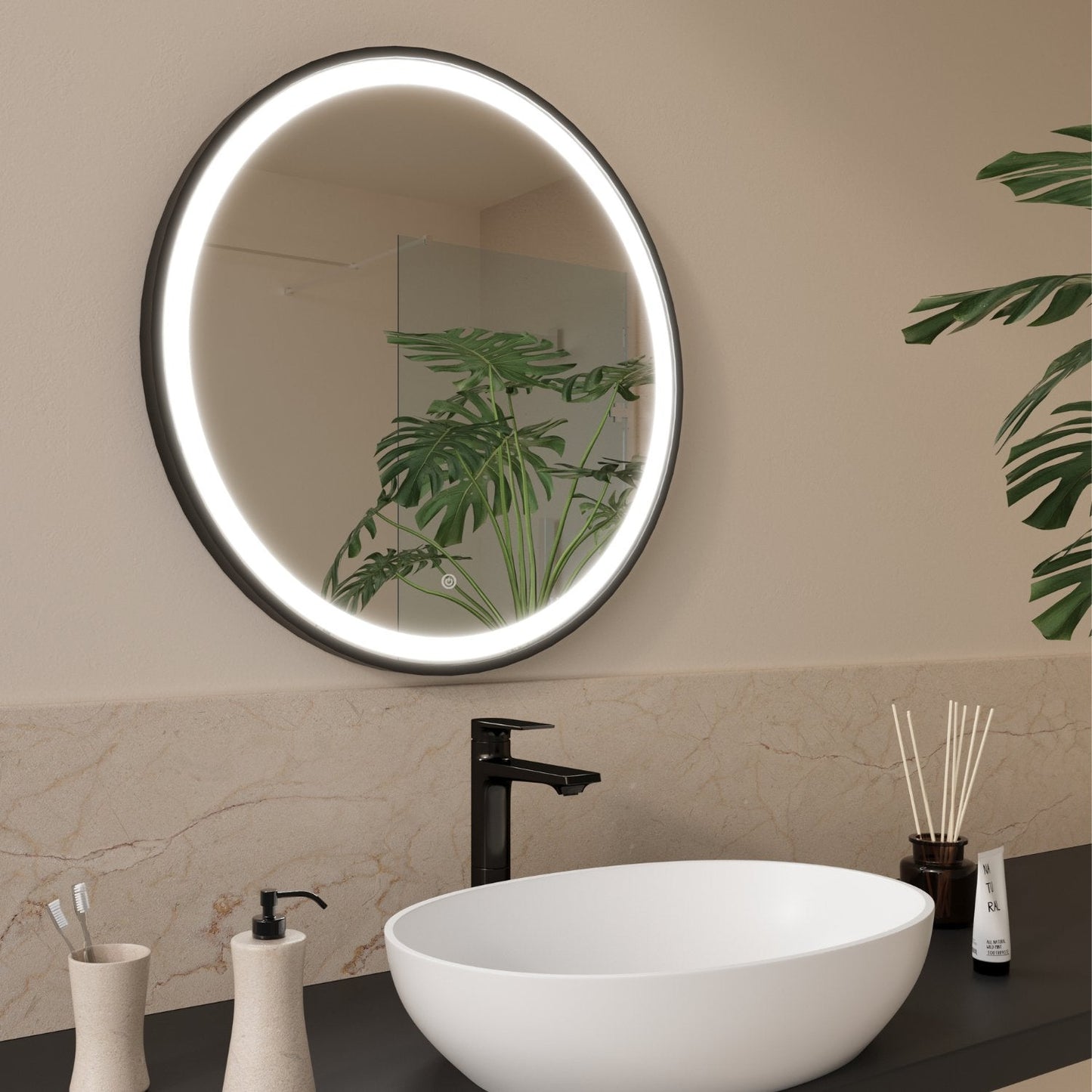 Miroir Rond LED Milano - 60 cm