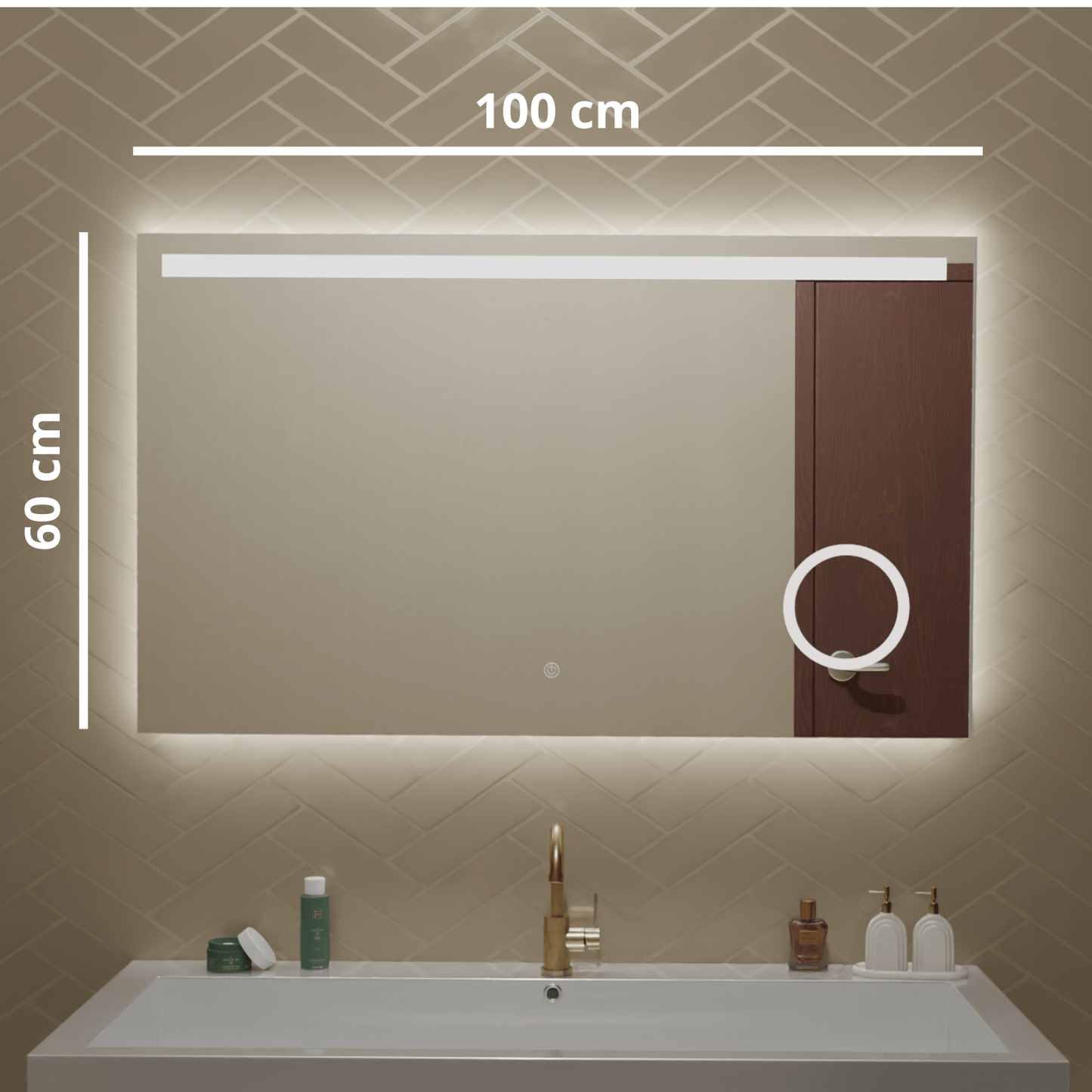 Miroir Rectangulaire LED Riviera - 100 cm