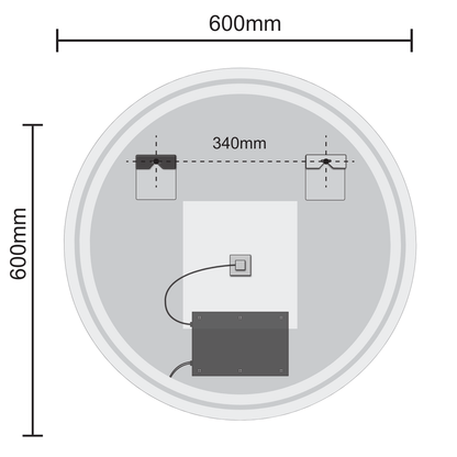 Miroir Rond LED Seattle - 60 cm