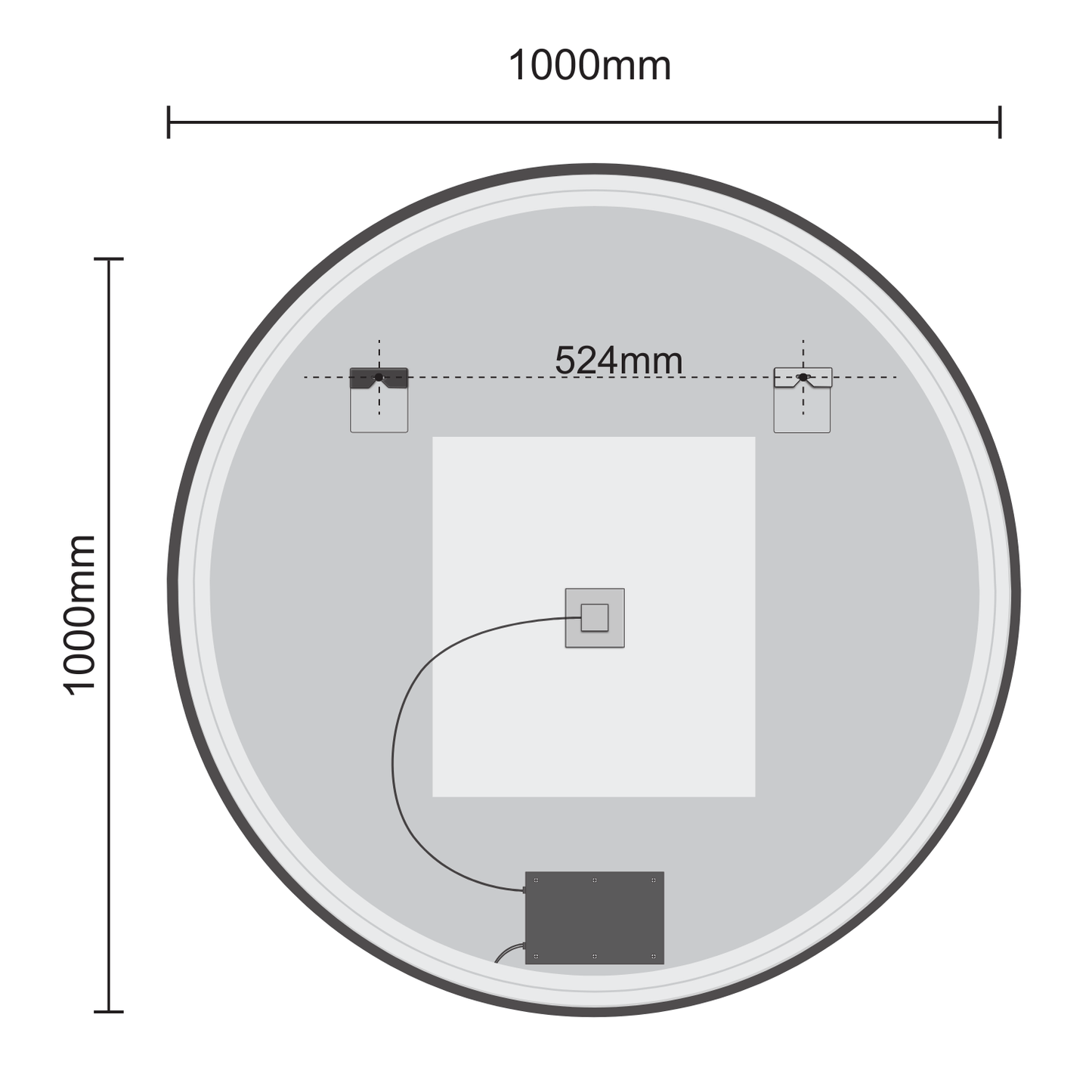Miroir Rond LED Soho - 100 cm Doré