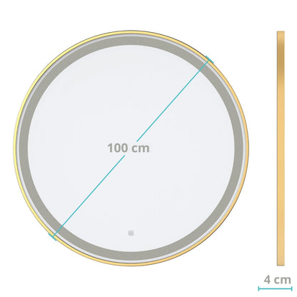 Miroir Rond LED Soho - 100 cm Doré