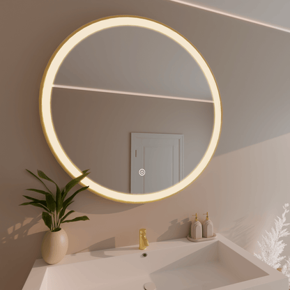 Miroir Rond LED Soho - 100 cm Doré