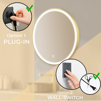 Miroir Rond LED Soho - 100 cm Doré