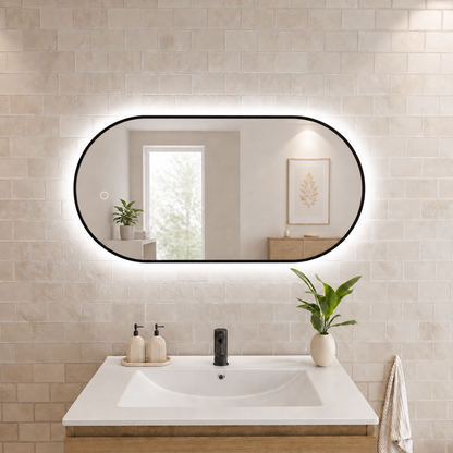 Miroir Ovale LED Tanger - 100 cm