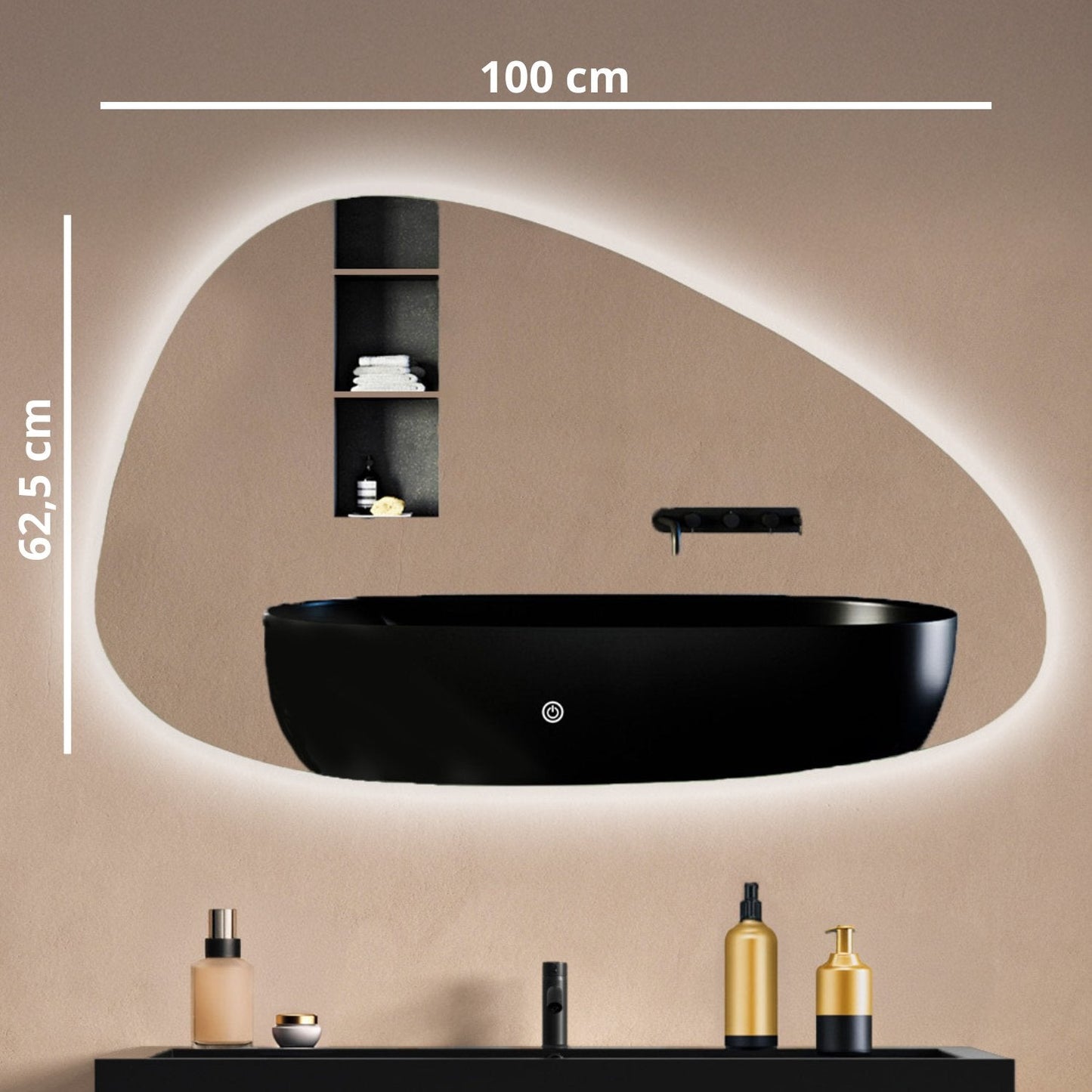 Miroir Asymétrique LED Valencia - 100 cm