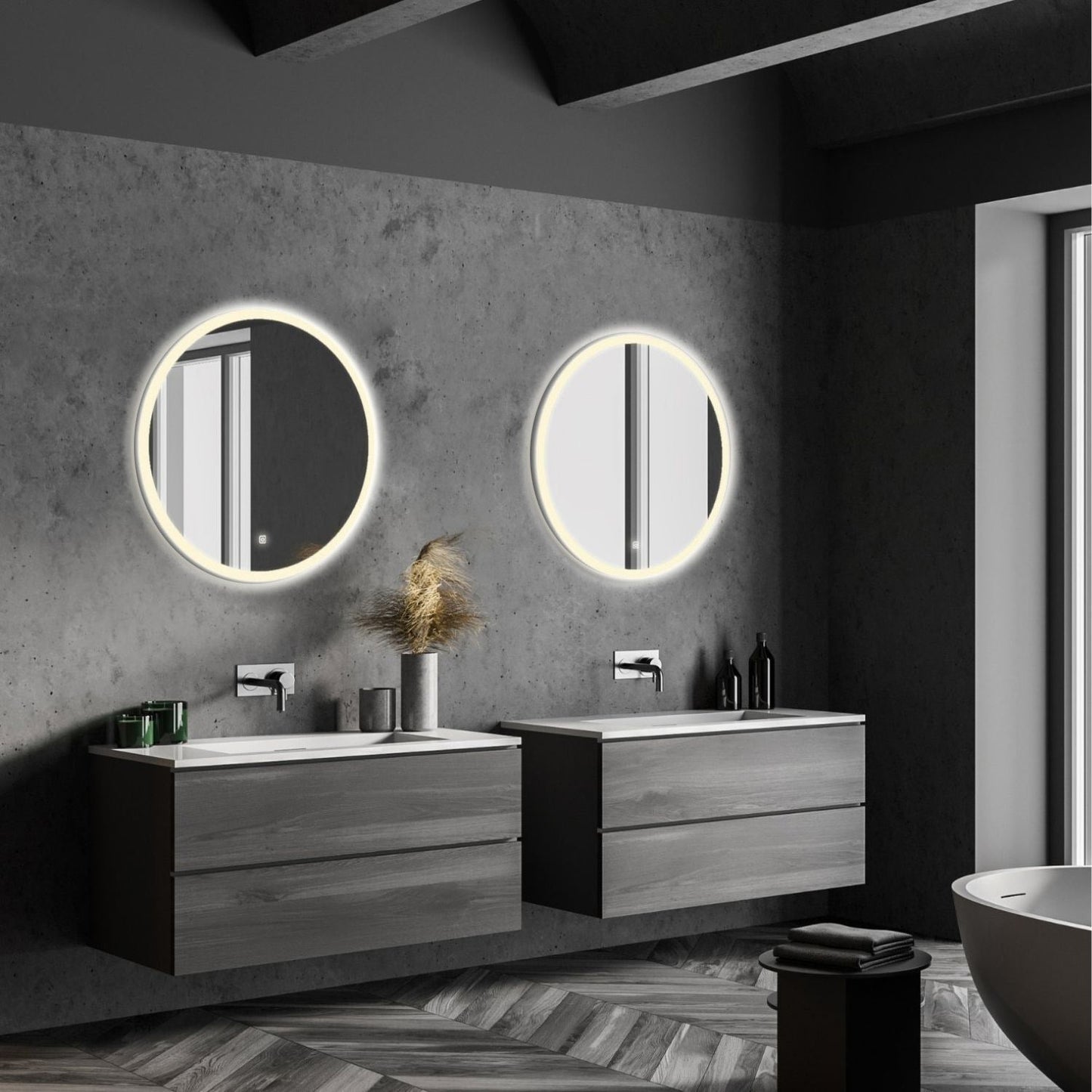 Miroir Rond LED Vegas - 70 cm