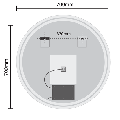 Miroir Rond LED Vegas - 70 cm
